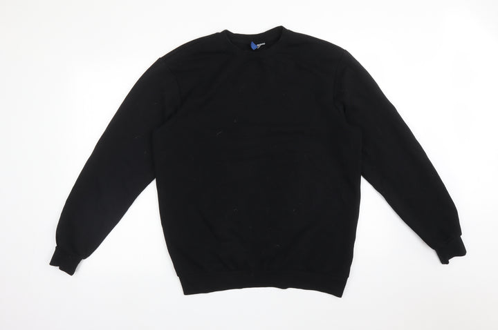 H&M Womens Black Cotton Pullover Sweatshirt Size S