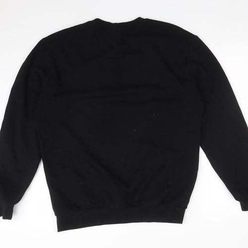 H&M Womens Black  Cotton Pullover Sweatshirt Size S