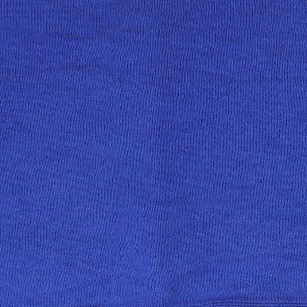 M&S Womens Blue Round Neck  Acrylic Cardigan Jumper Size 16