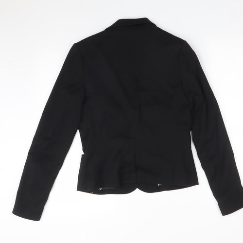 H&M Womens Black  Polyester Jacket Suit Jacket Size 12