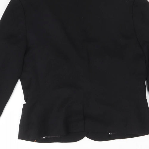 H&M Womens Black  Polyester Jacket Suit Jacket Size 12
