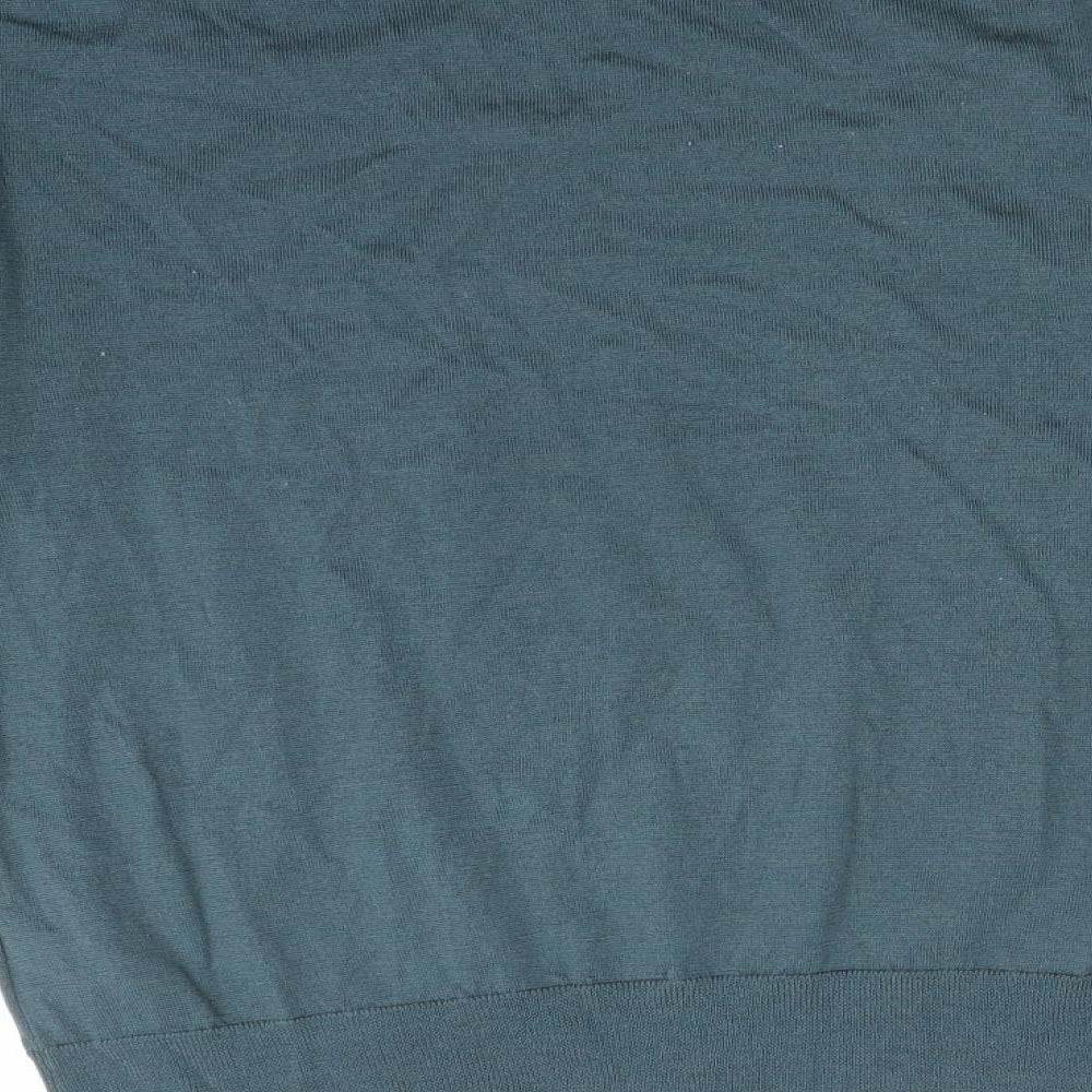 UNI QLO Womens Green  Wool Basic T-Shirt Size M V-Neck