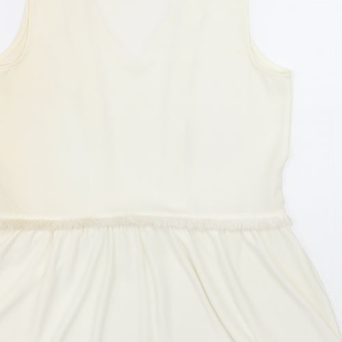 NEXT Womens Ivory  Polyester A-Line  Size 6  V-Neck