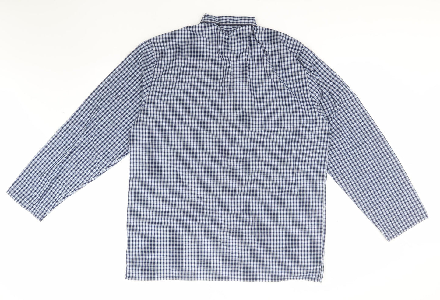 Marks and Spencer Mens Blue Plaid Polyester  Button-Up Size M Collared