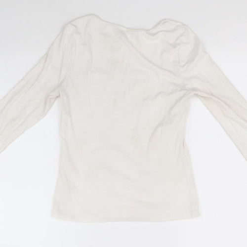 SheIn Womens White   Basic T-Shirt Size 12 Square Neck