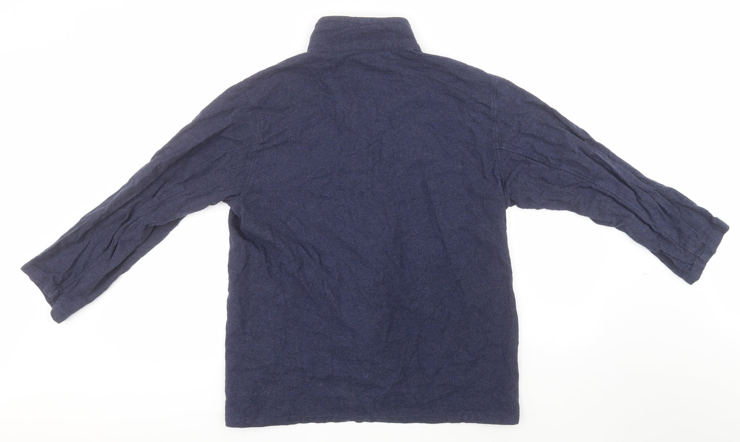 Preworn Mens Blue  Cotton  Button-Up Size L High Neck