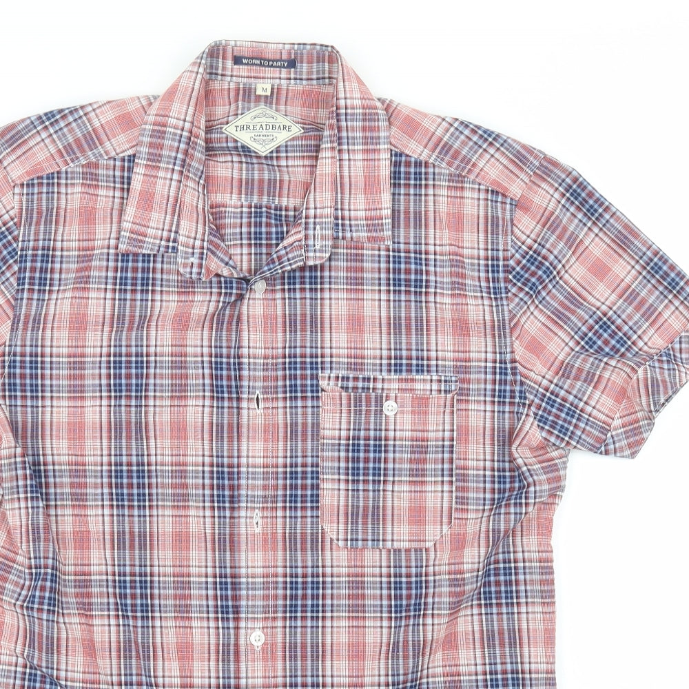 Threadbare Mens Multicoloured Plaid Cotton  Button-Up Size M Collared