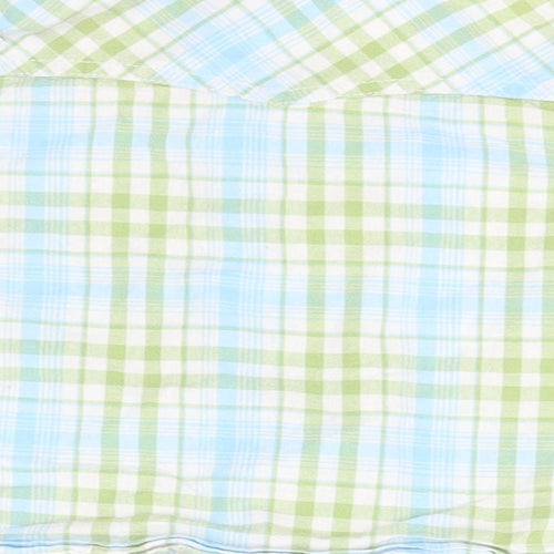 George Baby Blue Plaid Cotton Basic Button-Up Size 12-18 Months Collared