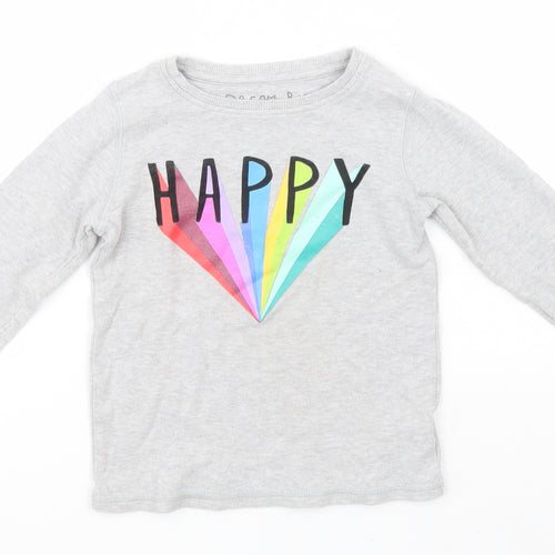 NEXT Boys Grey Round Neck  Cotton Pullover Jumper Size 2-3 Years   - Happy