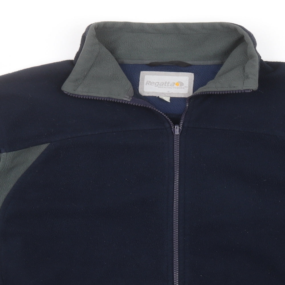 Regatta Mens Blue Crew Neck  Polyester Full Zip Jumper Size L
