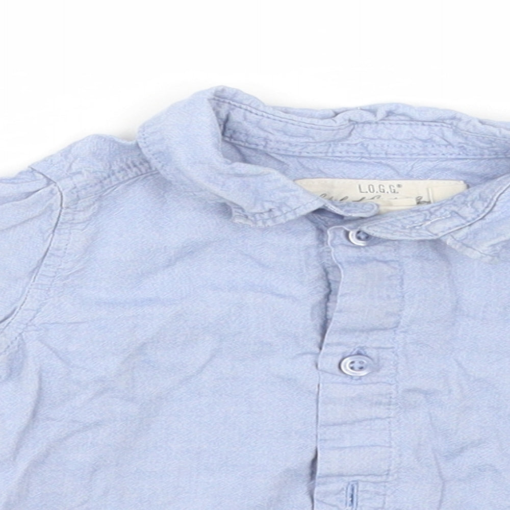 H&M Boys Blue  Cotton Basic Button-Up Size 3-6 Months Collared
