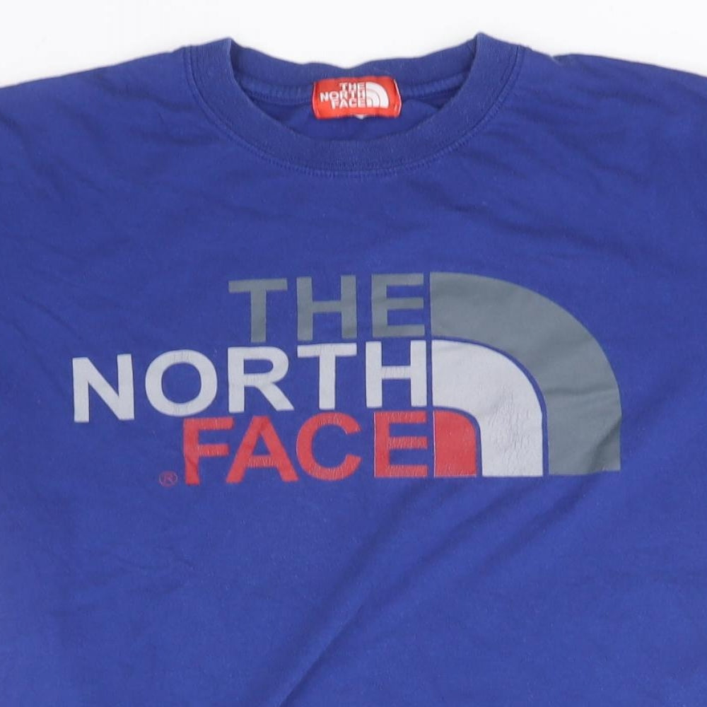 The North Face Mens Blue  Polyester  T-Shirt  Round Neck