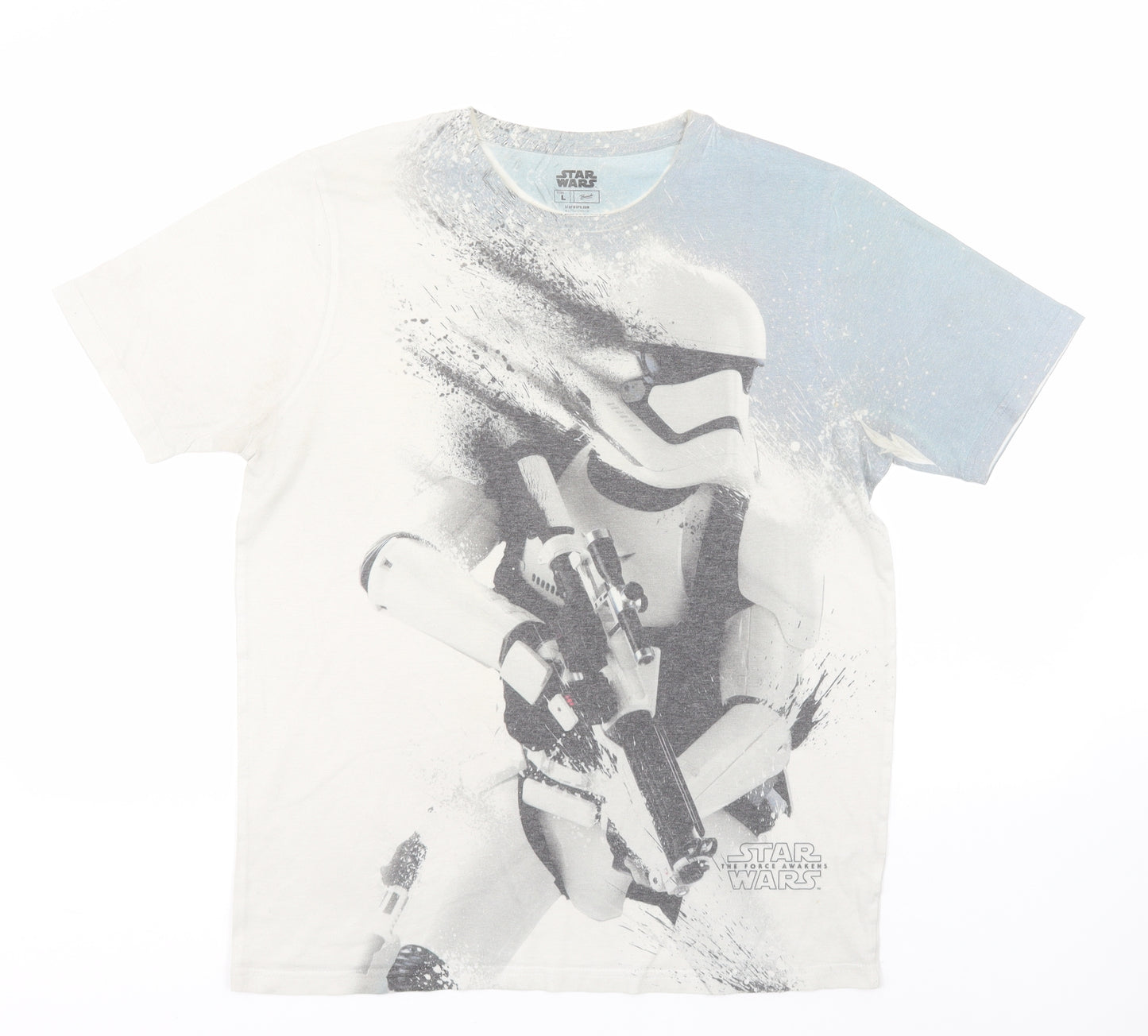 Star Wars Mens Grey  Polyester  T-Shirt Size L Round Neck  - Storm Trooper