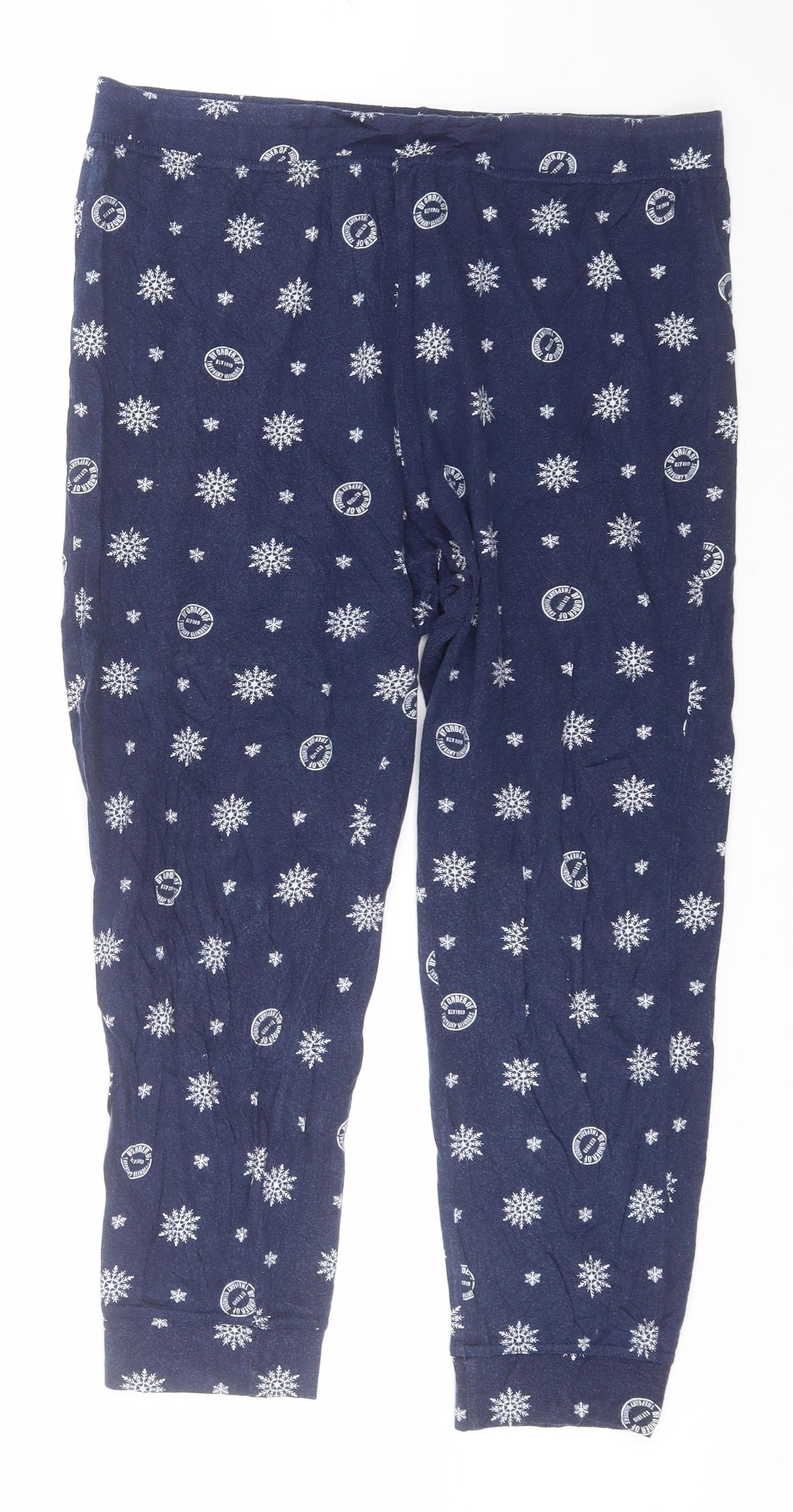 TU Womens Blue Geometric Cotton  Pyjama Pants Size 18