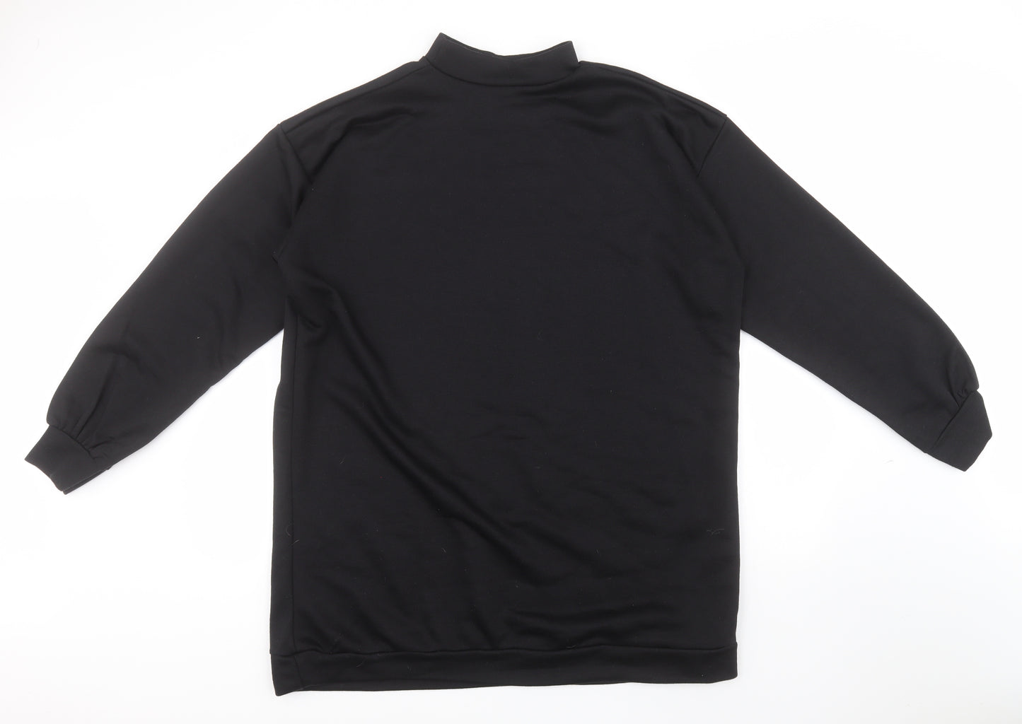 Boohoo Womens Black High Neck  Polyester Pullover Jumper Size 16