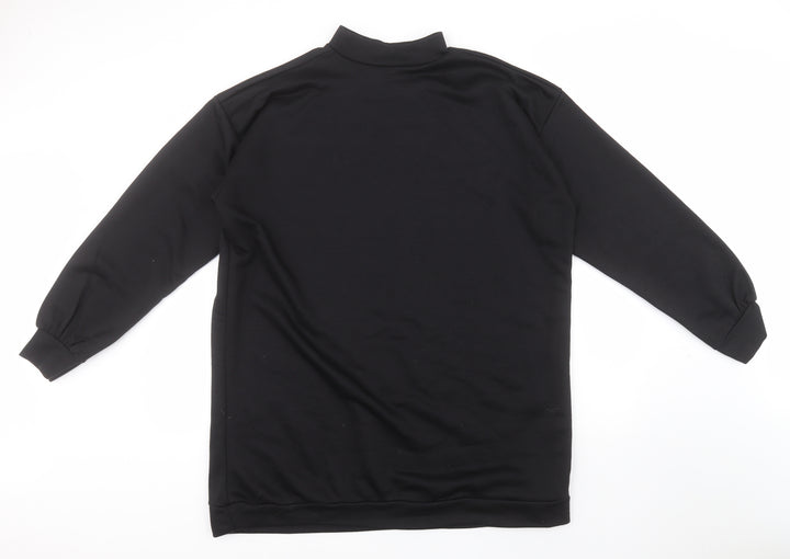 Boohoo Womens Black High Neck  Polyester Pullover Jumper Size 16