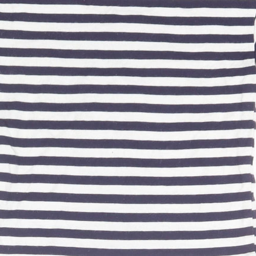 PEPPERLAND Girls Blue Striped  Basic T-Shirt Size 2-3 Years Round Neck  - Palm Tree