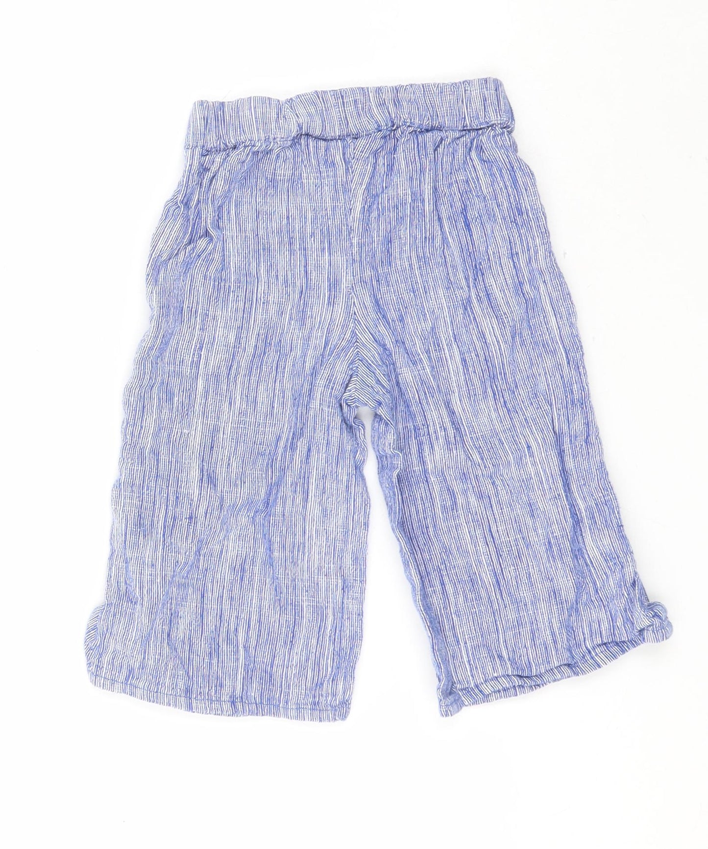 PEPPERLAND Girls Blue Striped  Jogger Leggings Size 12-18 Months