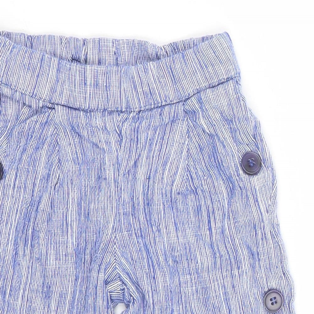 PEPPERLAND Girls Blue Striped  Jogger Leggings Size 12-18 Months