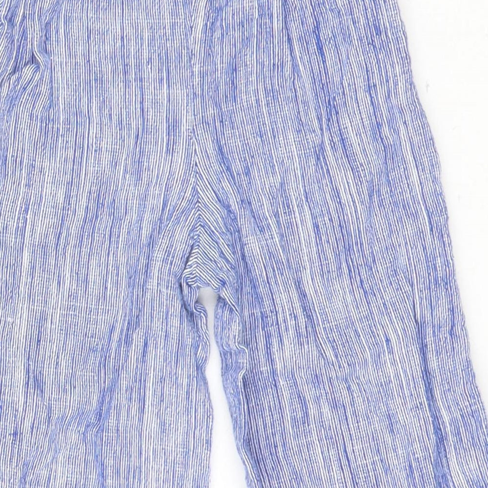 PEPPERLAND Girls Blue Striped  Jogger Leggings Size 12-18 Months