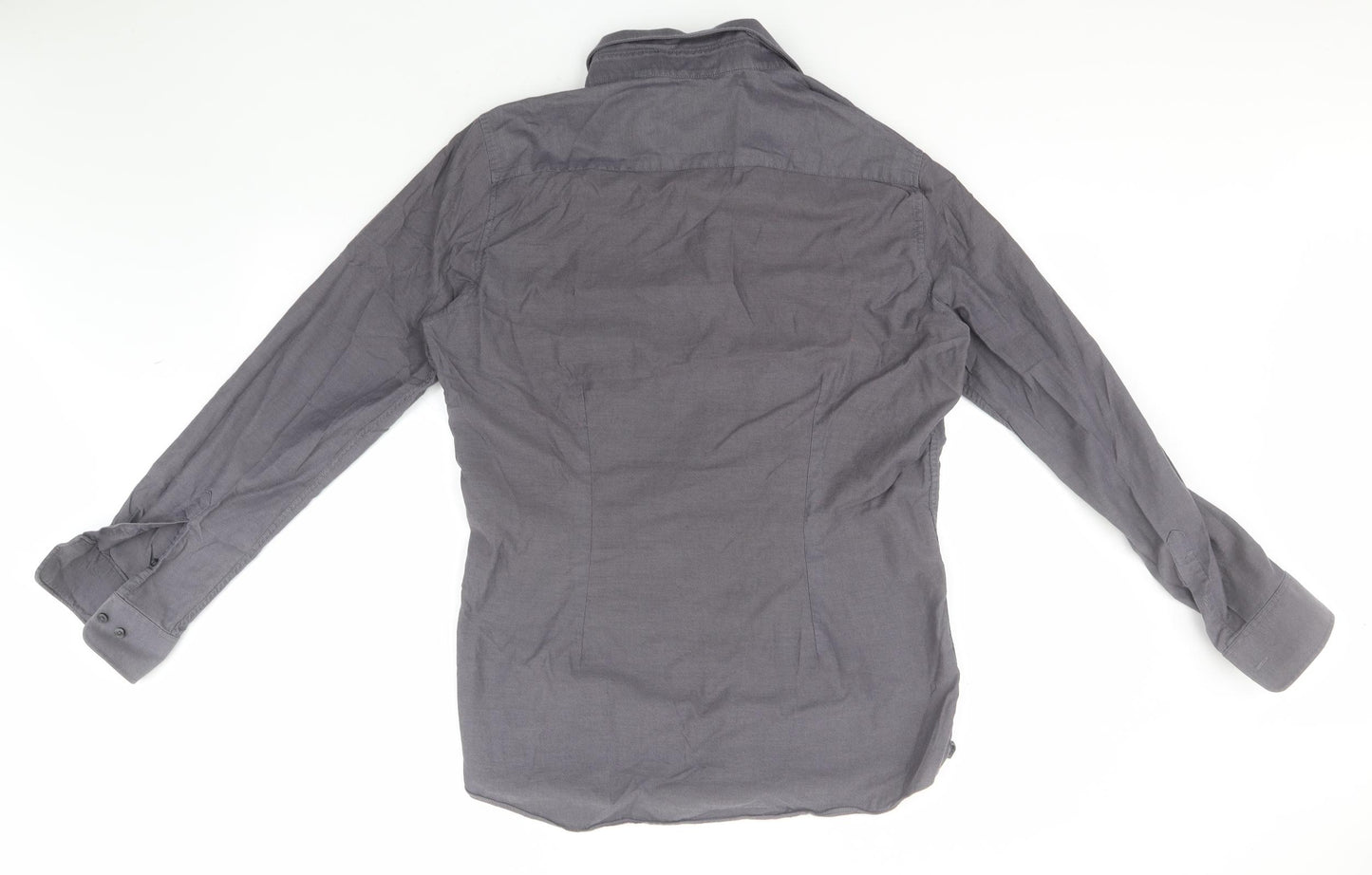 NEXT Mens Grey  Cotton  Button-Up Size 16 Collared