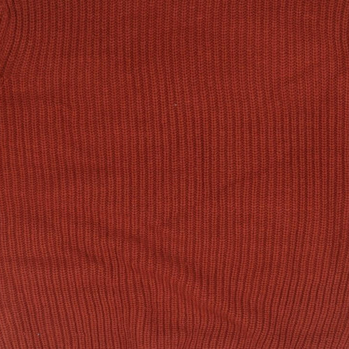 Brave Soul Mens Red Round Neck  Acrylic Pullover Jumper Size L