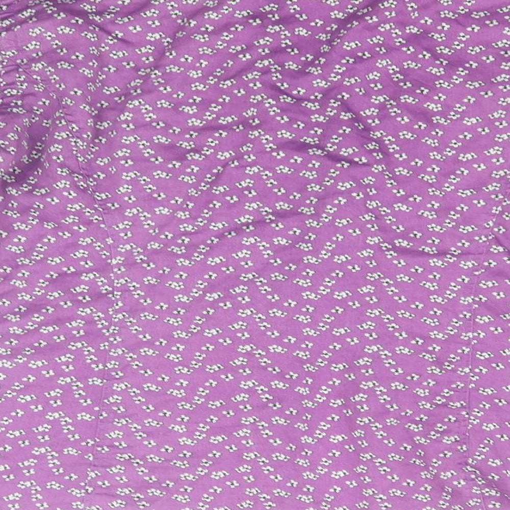 TM Lewin Womens Pink Floral Cotton Basic Button-Up Size 10 Collared