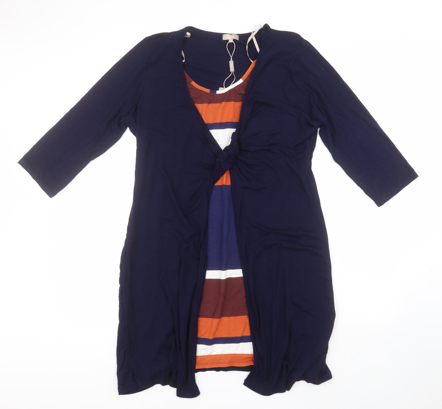 Soon Womens Blue  Viscose Basic Blouse Size 18 Round Neck