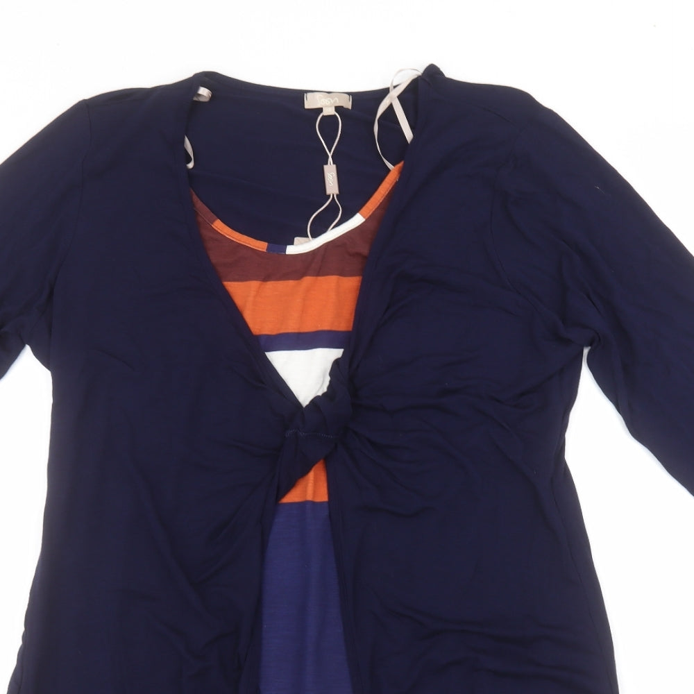Soon Womens Blue  Viscose Basic Blouse Size 18 Round Neck