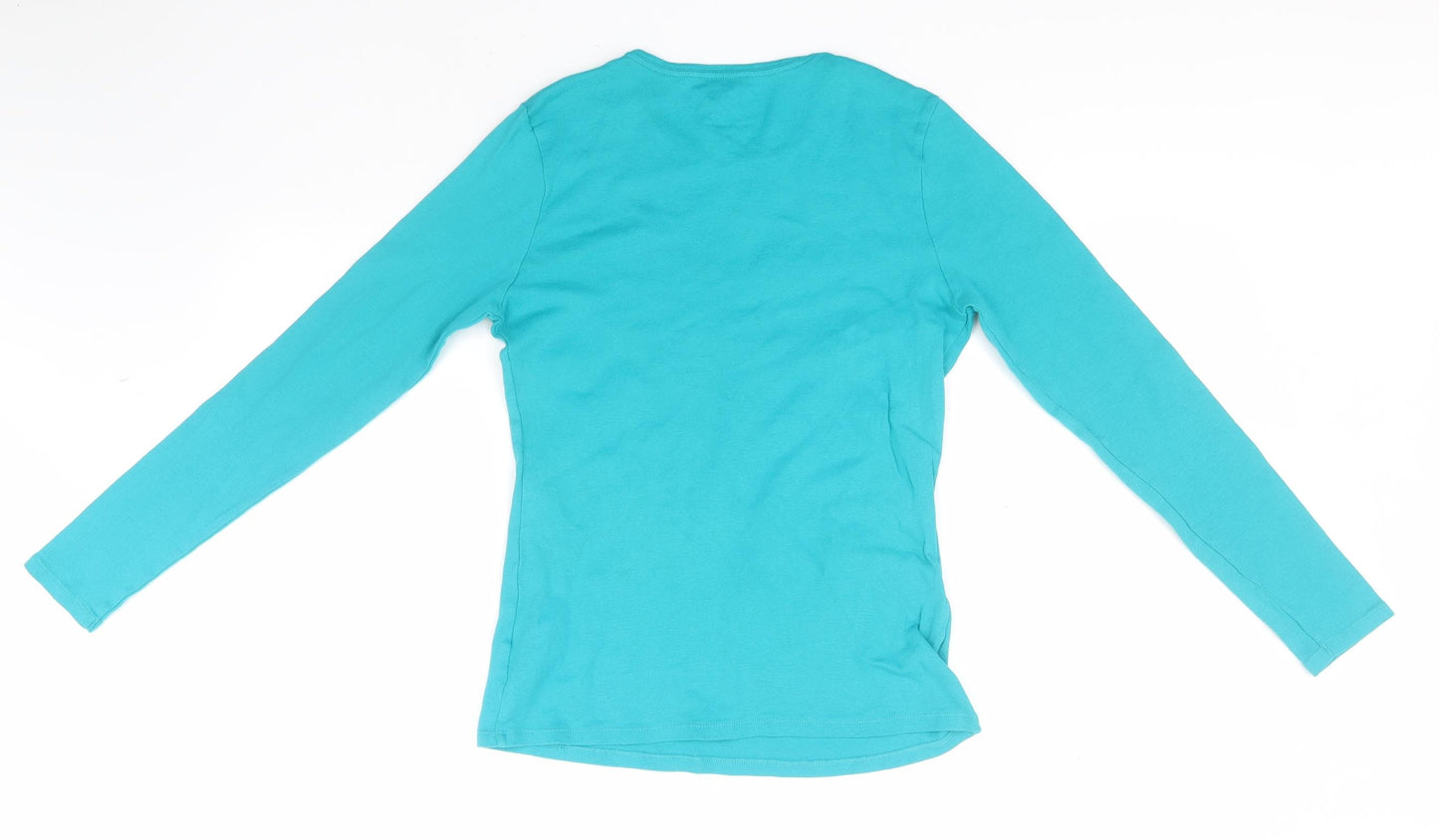 Papaya Womens Green Round Neck  Cotton Pullover Jumper Size 14