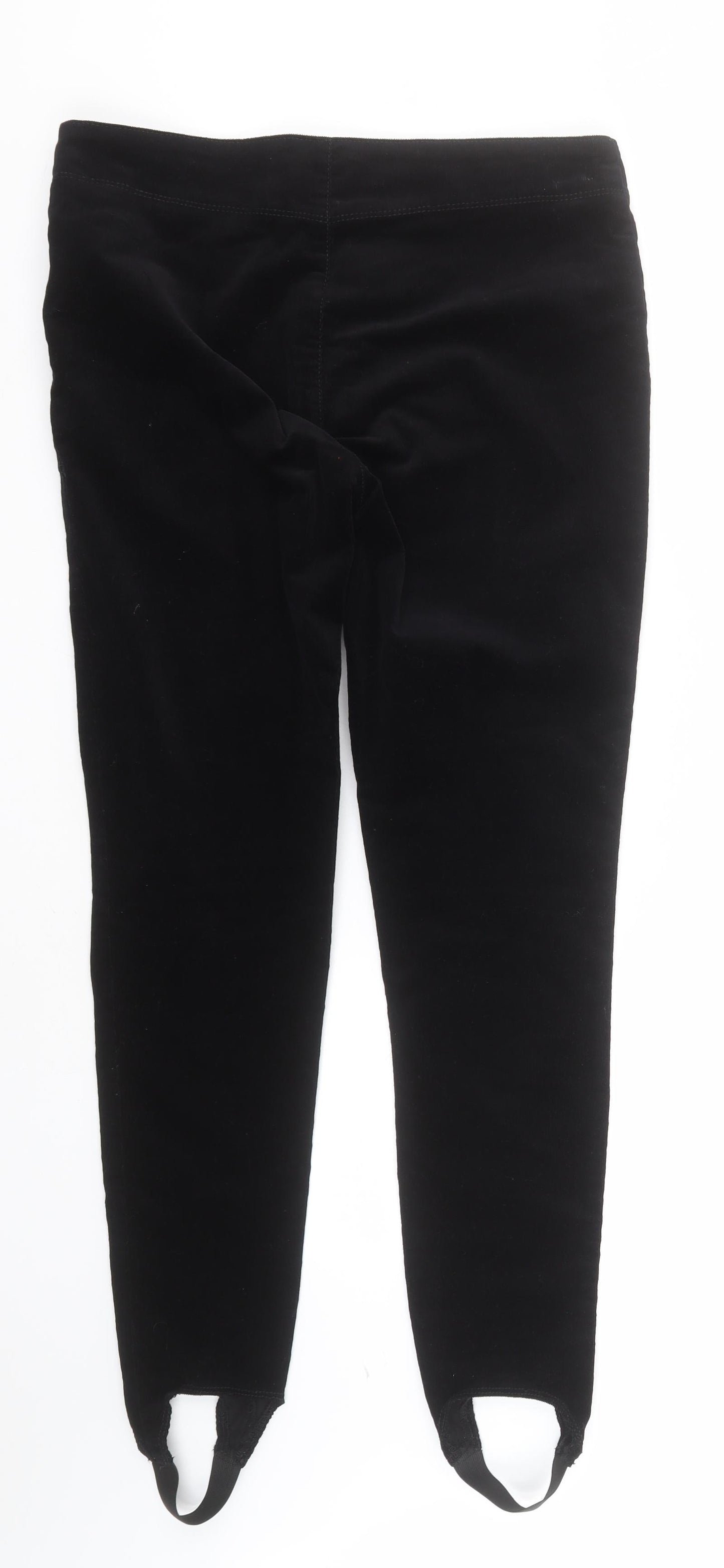 Marks and Spencer Womens Black  Cotton Trousers  Size 12 L28 in Regular