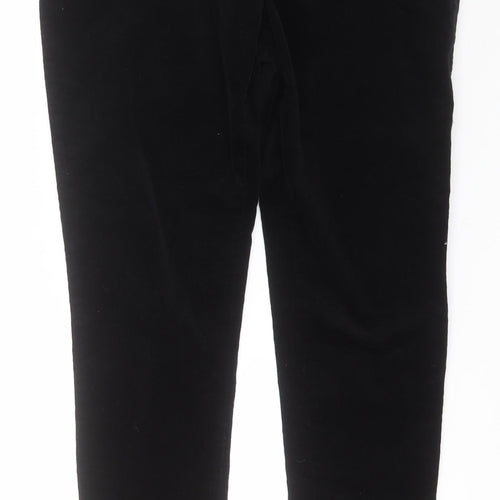 Marks and Spencer Womens Black  Cotton Trousers  Size 12 L28 in Regular
