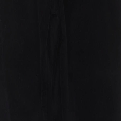 Marks and Spencer Womens Black  Cotton Trousers  Size 12 L28 in Regular