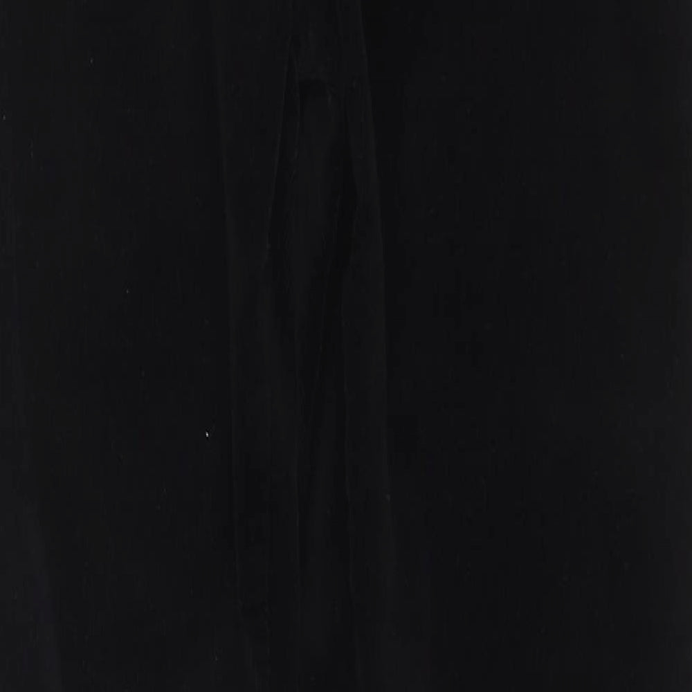 Marks and Spencer Womens Black  Cotton Trousers  Size 12 L28 in Regular