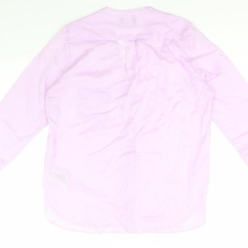 Gap Womens Blue  Lyocell Basic Button-Up Size L V-Neck