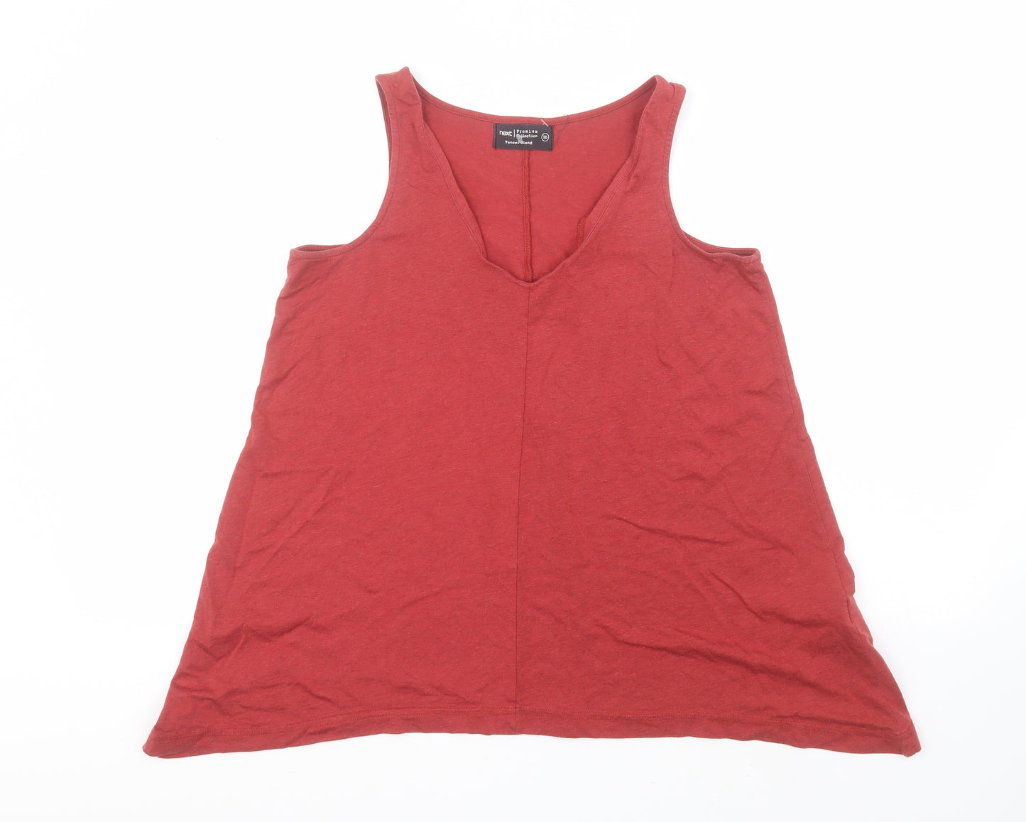 NEXT Womens Red  Cotton Basic Tank Size 10 V-Neck