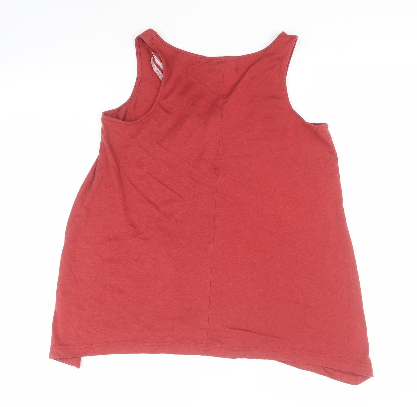 NEXT Womens Red  Cotton Basic Tank Size 10 V-Neck