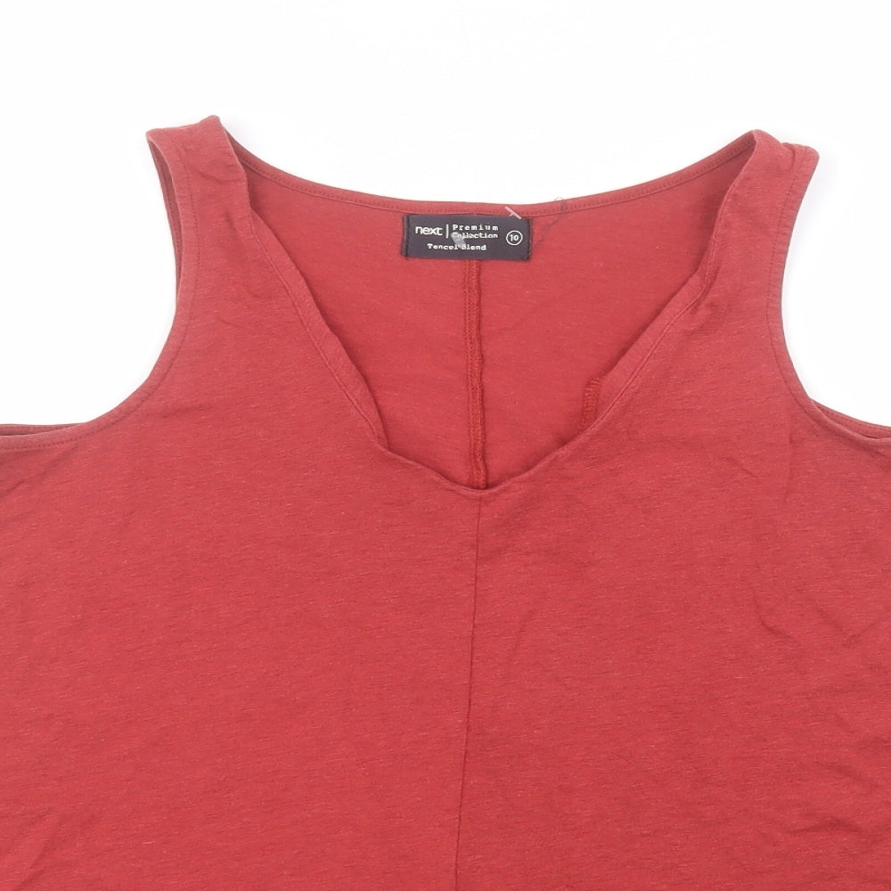 NEXT Womens Red  Cotton Basic Tank Size 10 V-Neck