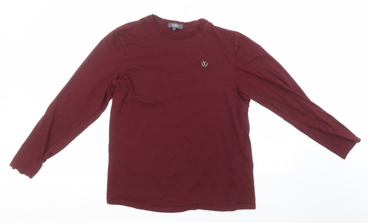 Studio Womens Red Round Neck Cotton Pullover Jumper Size M