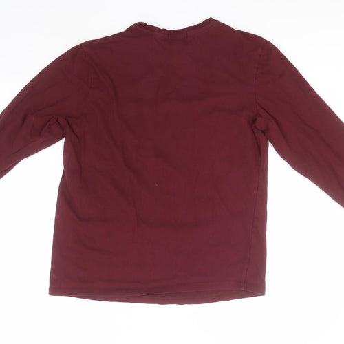 Studio Womens Red Round Neck  Cotton Pullover Jumper Size M