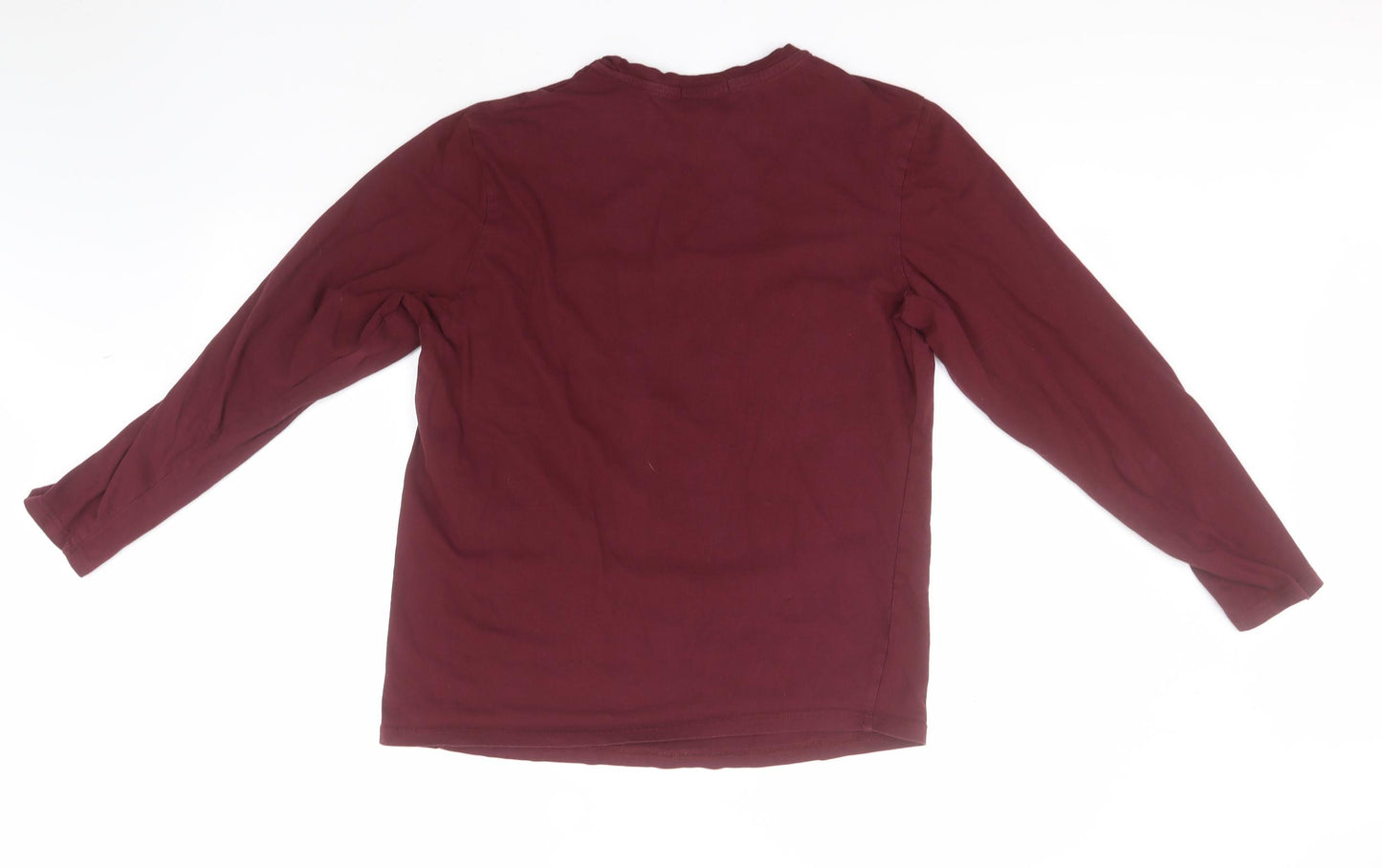 Studio Womens Red Round Neck  Cotton Pullover Jumper Size M