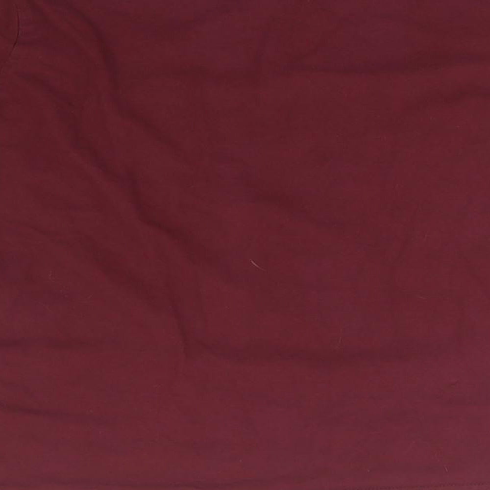 Studio Womens Red Round Neck  Cotton Pullover Jumper Size M