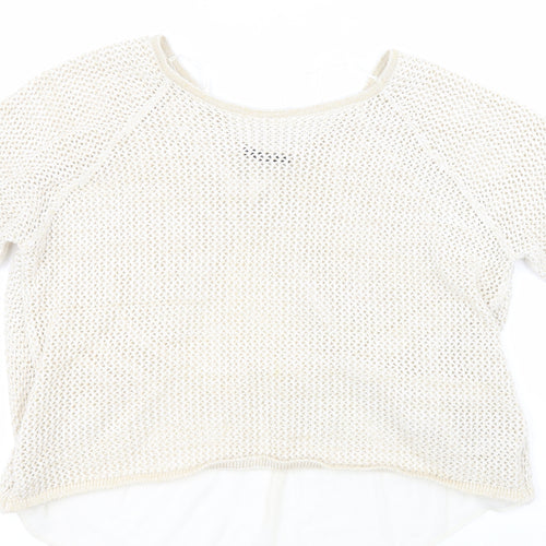 George Womens Gold Round Neck  Cotton Pullover Jumper Size 20
