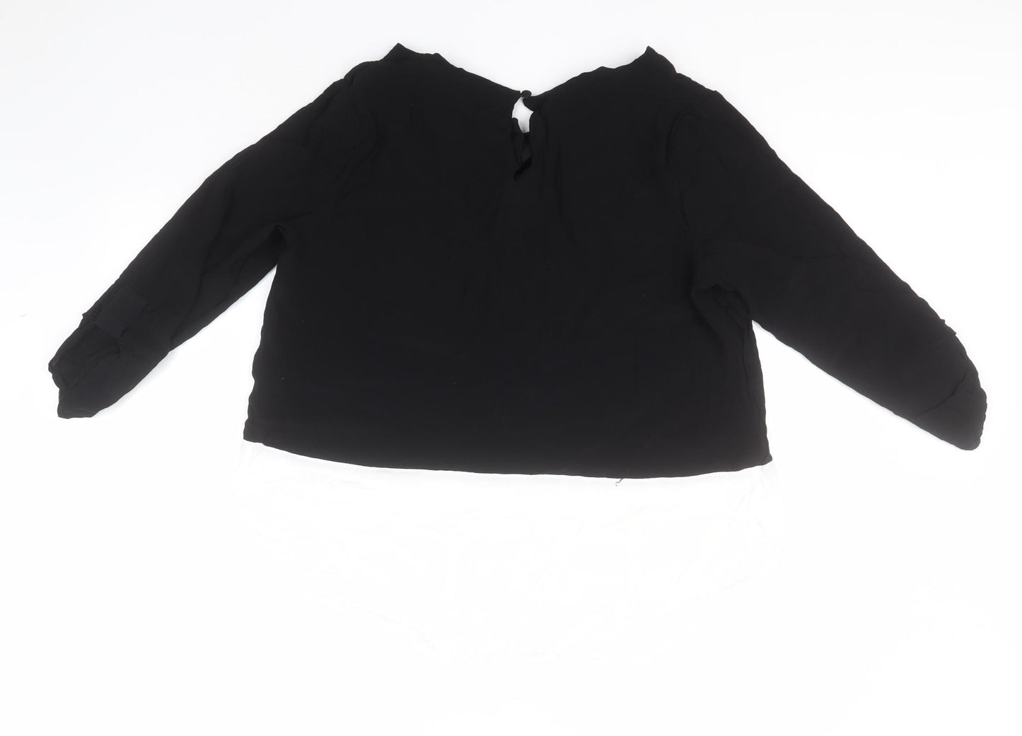 Papaya Womens Black  Viscose Basic T-Shirt Size 20 Round Neck
