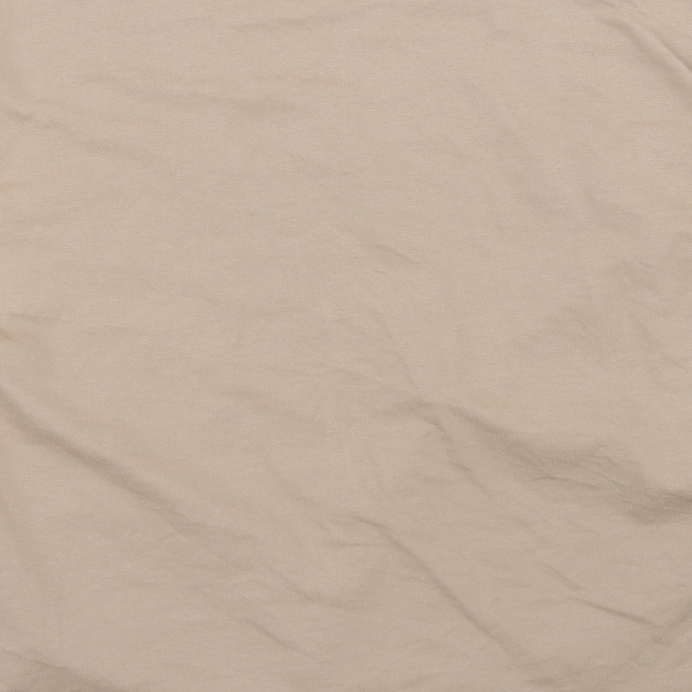 Primark Womens Beige  Cotton Basic T-Shirt Size 14 Round Neck