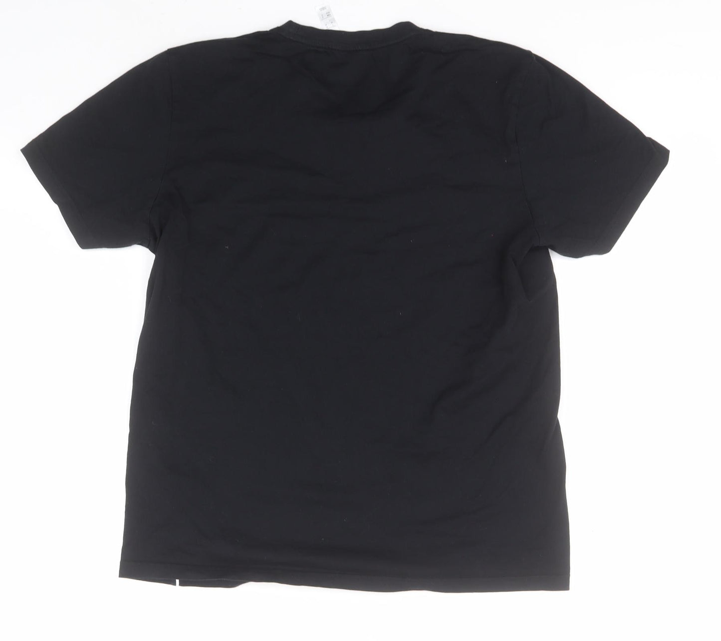 adidas Mens Black  Cotton Basic T-Shirt Size M Round Neck