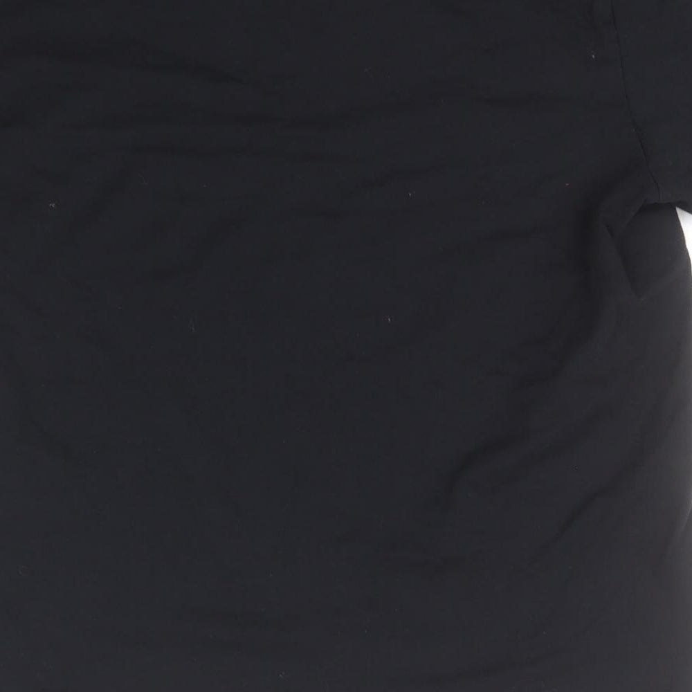 adidas Mens Black  Cotton Basic T-Shirt Size M Round Neck
