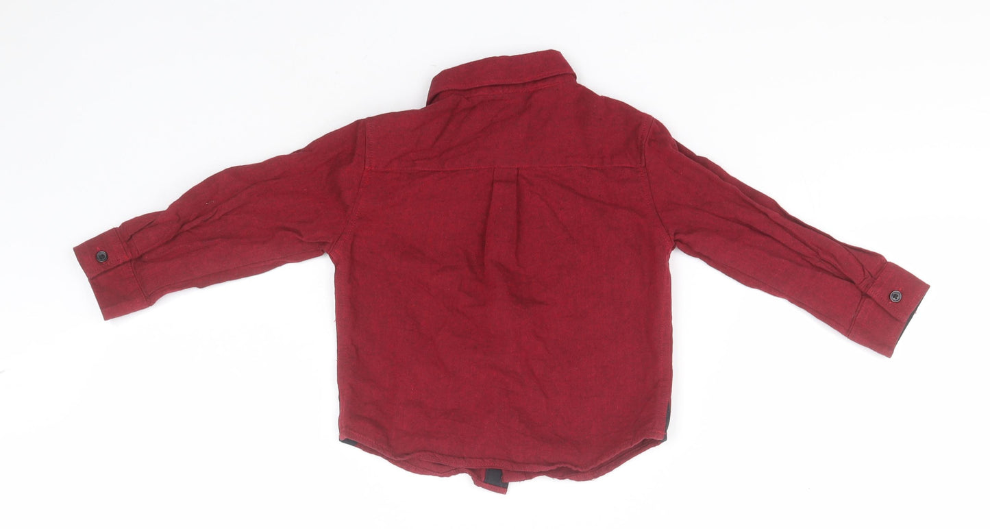 Matalan Baby Red  Cotton Basic Button-Up Size 18-24 Months Collared