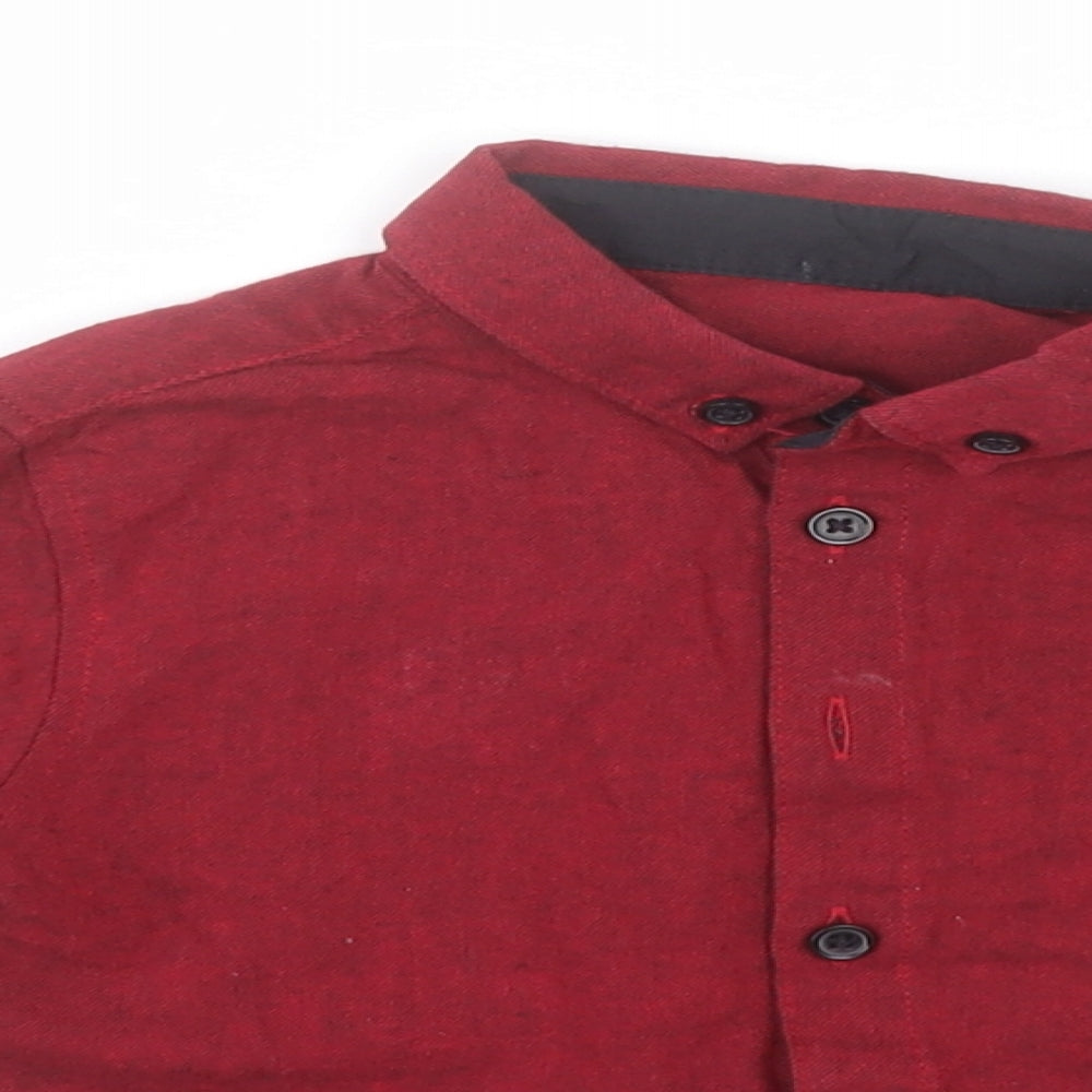 Matalan Baby Red  Cotton Basic Button-Up Size 18-24 Months Collared
