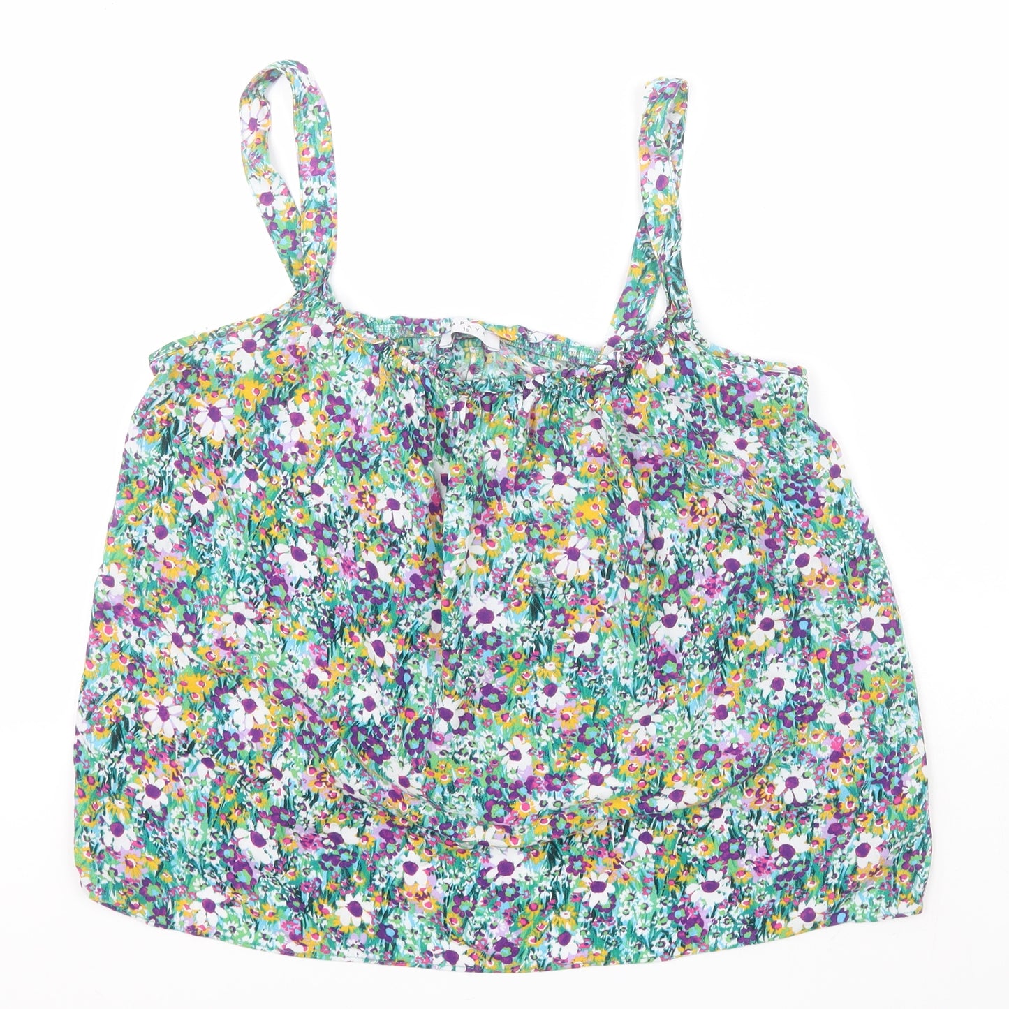 Papaya Womens Multicoloured Floral Viscose Basic Tank Size 16 Off the Shoulder